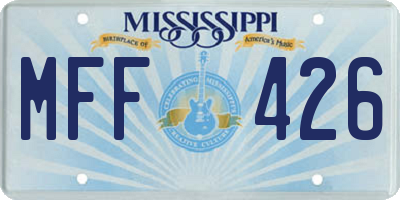 MS license plate MFF426