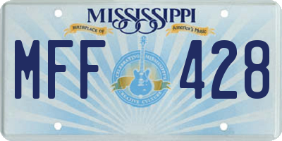 MS license plate MFF428