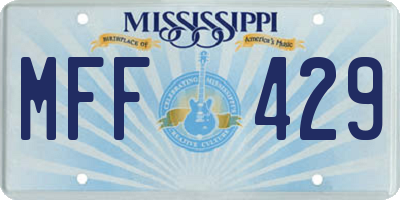 MS license plate MFF429