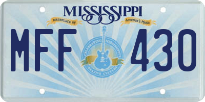 MS license plate MFF430
