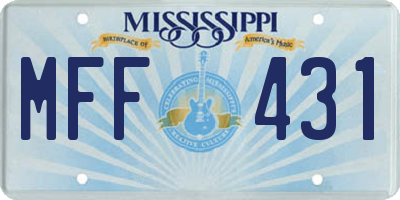 MS license plate MFF431