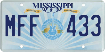 MS license plate MFF433