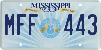 MS license plate MFF443