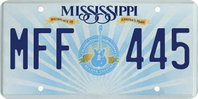 MS license plate MFF445