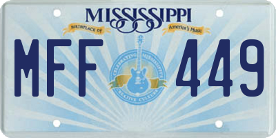 MS license plate MFF449