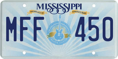 MS license plate MFF450