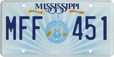 MS license plate MFF451