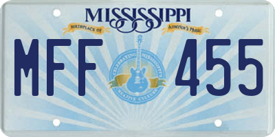 MS license plate MFF455