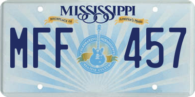MS license plate MFF457