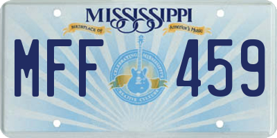 MS license plate MFF459