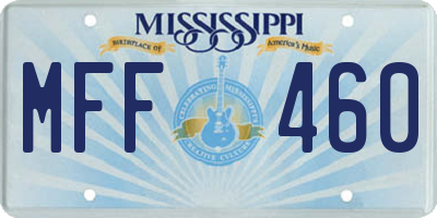MS license plate MFF460