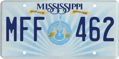 MS license plate MFF462