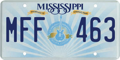 MS license plate MFF463