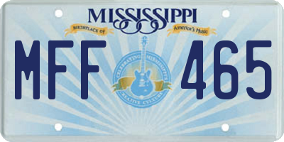MS license plate MFF465