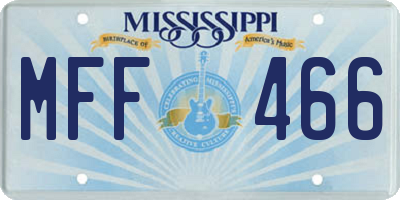 MS license plate MFF466