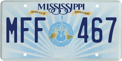 MS license plate MFF467