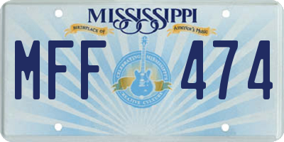 MS license plate MFF474