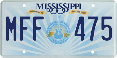 MS license plate MFF475