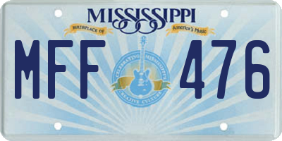 MS license plate MFF476
