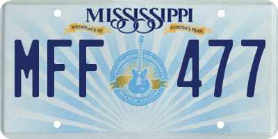 MS license plate MFF477