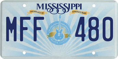 MS license plate MFF480