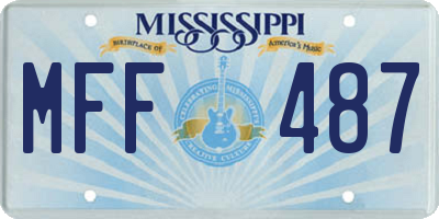 MS license plate MFF487