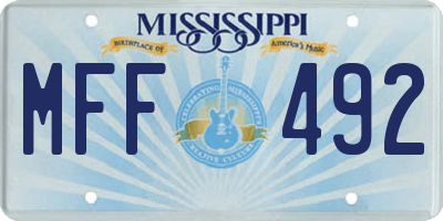 MS license plate MFF492