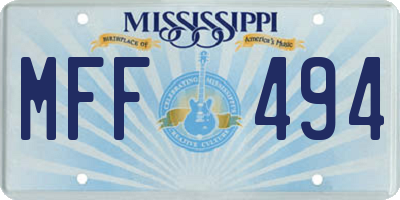 MS license plate MFF494