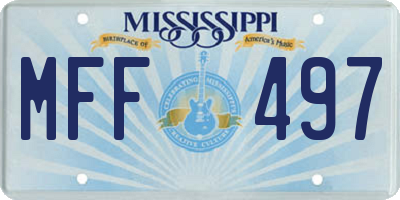 MS license plate MFF497