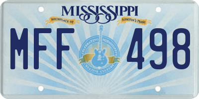 MS license plate MFF498