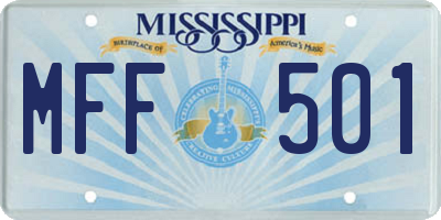 MS license plate MFF501