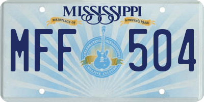 MS license plate MFF504