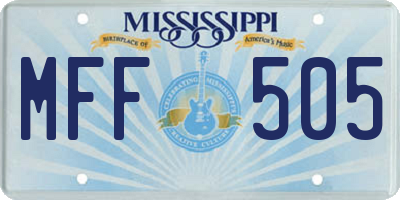 MS license plate MFF505