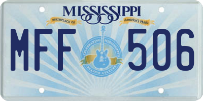 MS license plate MFF506