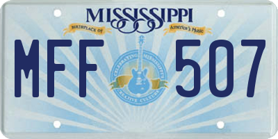 MS license plate MFF507