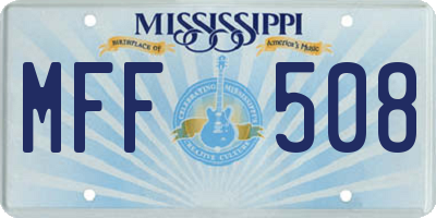 MS license plate MFF508