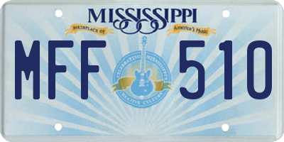 MS license plate MFF510