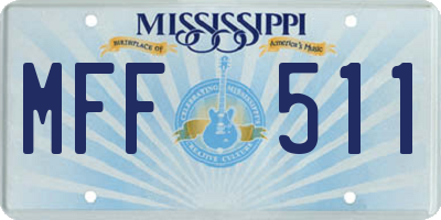 MS license plate MFF511