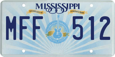 MS license plate MFF512