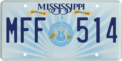 MS license plate MFF514