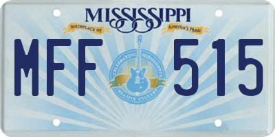 MS license plate MFF515