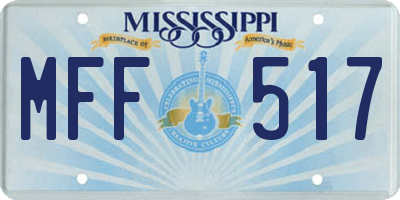 MS license plate MFF517