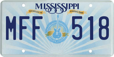 MS license plate MFF518