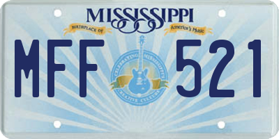 MS license plate MFF521