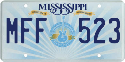 MS license plate MFF523
