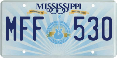 MS license plate MFF530