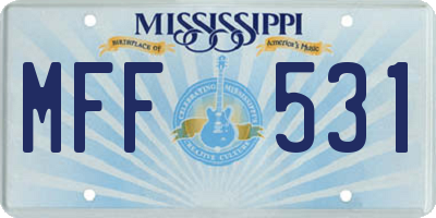 MS license plate MFF531