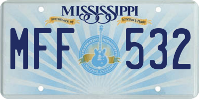 MS license plate MFF532
