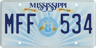 MS license plate MFF534