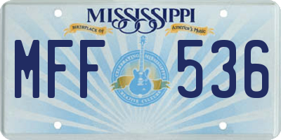 MS license plate MFF536